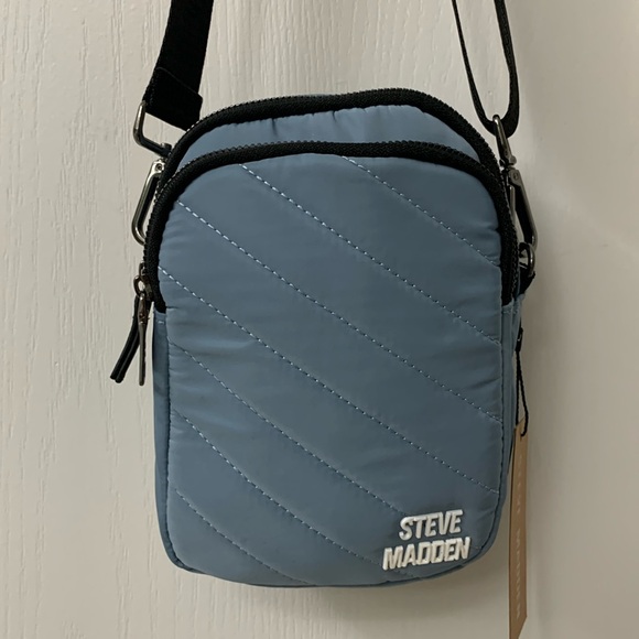 Steve Madden Pastel Blue Quilted Nylon Crossbody Bag - Picture 1 of 17